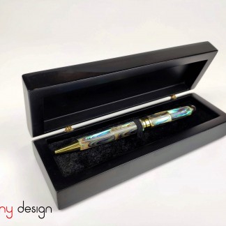 Black pen box included with mother of pearl pen